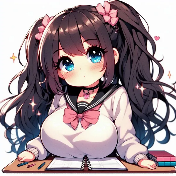 Ảnh anime cute chibi ngực to 