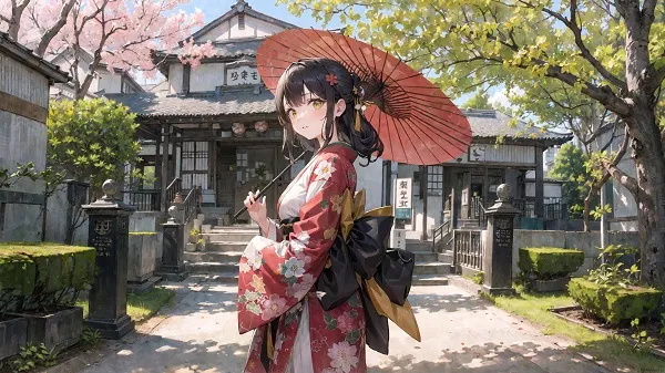 ảnh anime đẹp kimono