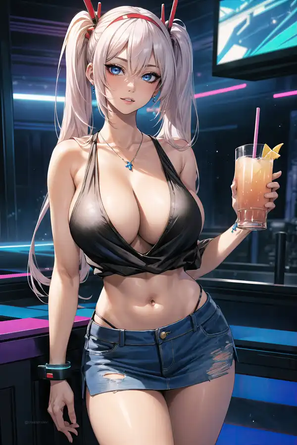 ảnh anime girl sexy cầm nước