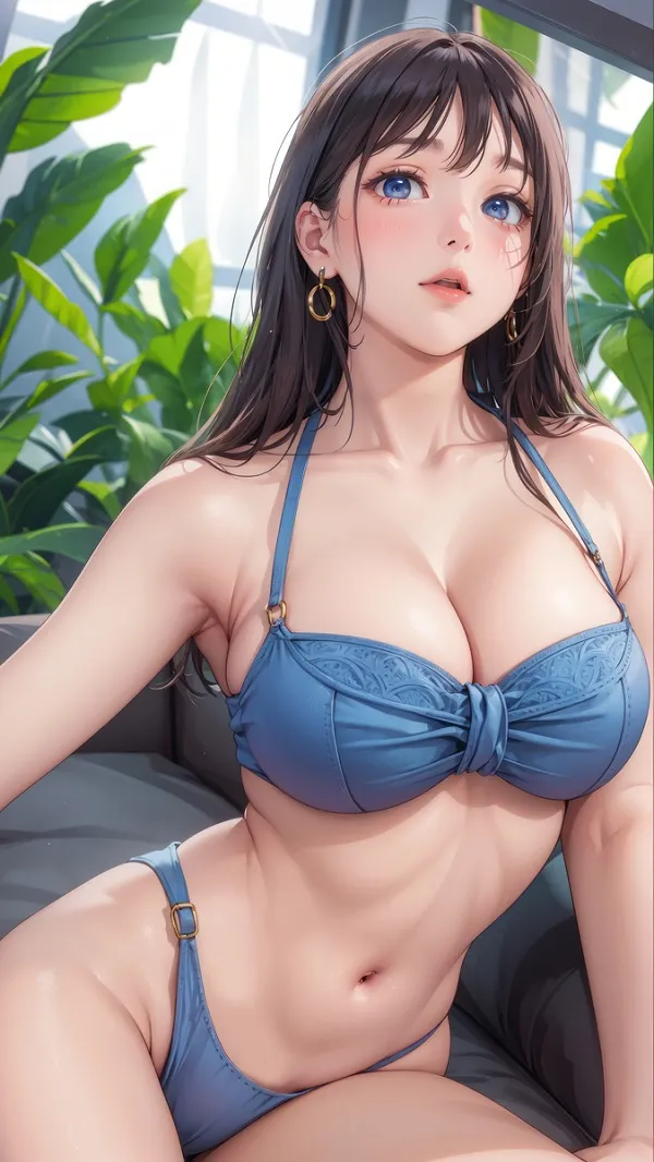 ảnh anime lộ ngực gái xinh mặc bikini