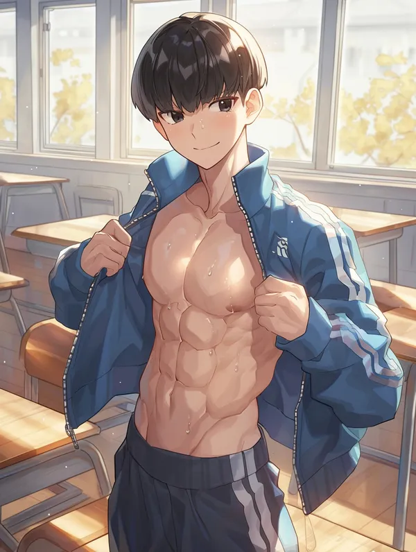 ảnh anime nam học sinh body đẹp