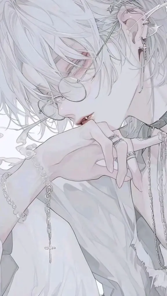 ảnh anime nam tóc trắng