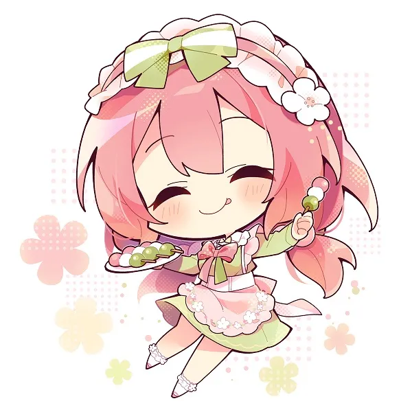 ảnh anime nữ chibi ăn bánh