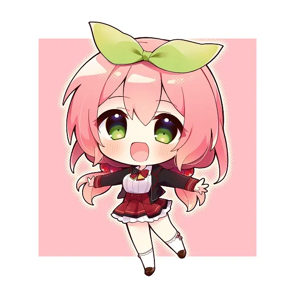 ảnh anime nữ chibi nơ xanh lá