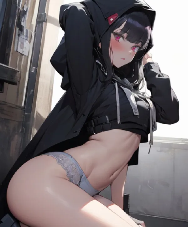 ảnh anime sexy áo chùm đen