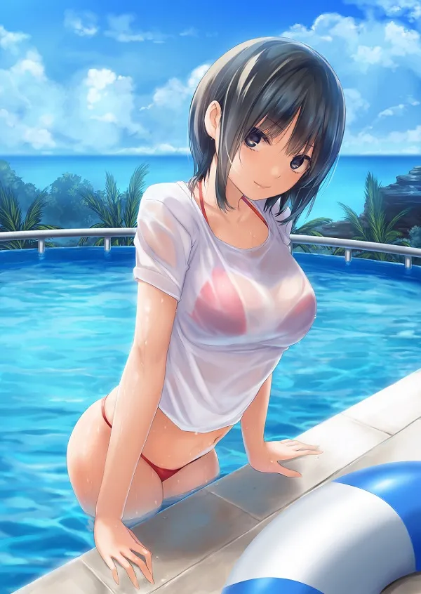 ảnh anime sexy bikini đỏ