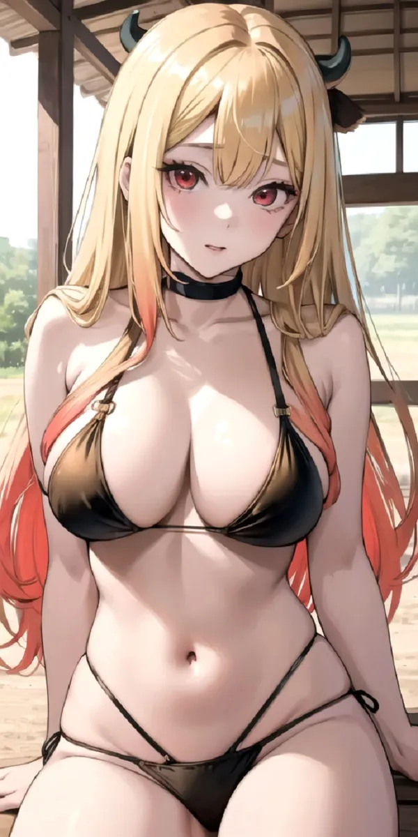 ảnh anime sexy bikini màu đen