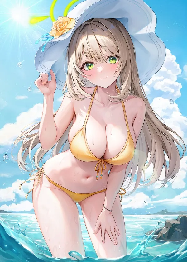 ảnh anime sexy bikini vàng