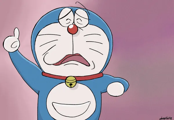 ảnh doraemon anime cute mặt buồn 