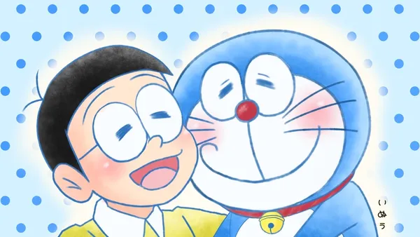 ảnh doraemon anime cute thân mật cùng Nobita