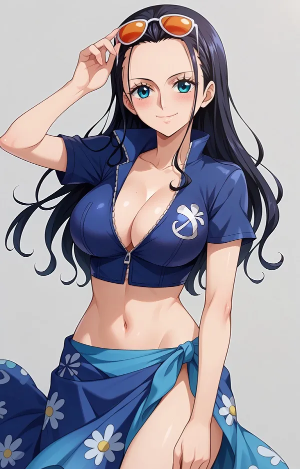 ảnh nico robin đẹp nhất tay sờ kính