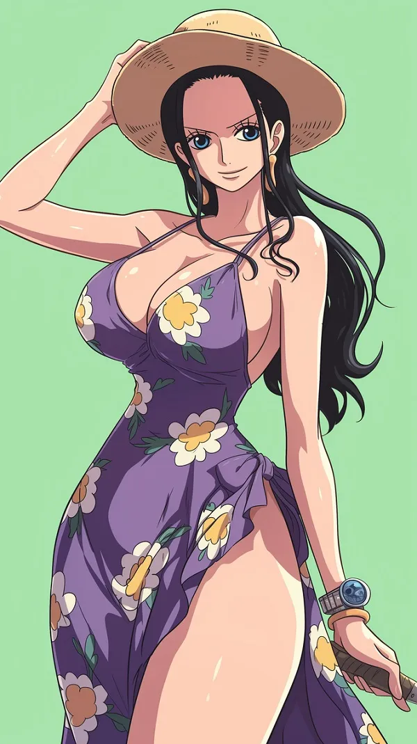 ảnh nico robin đẹp nhất váy tím