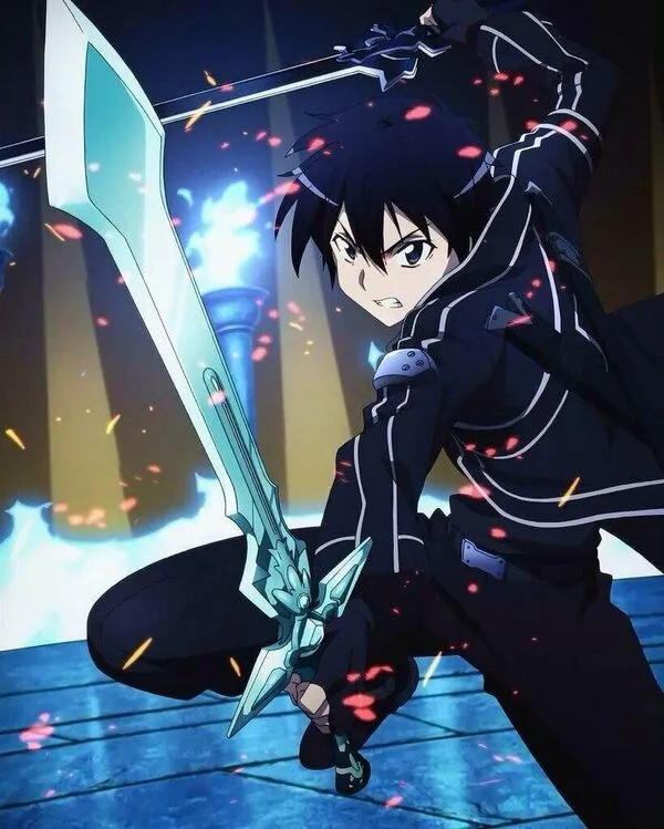 anime kirito cầm kiếm ngầu 