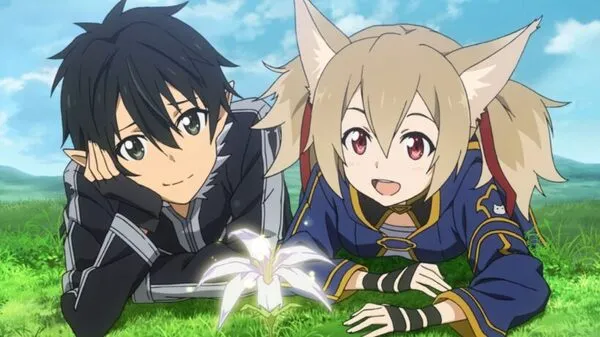 anime kirito cute cùng bạn gái 