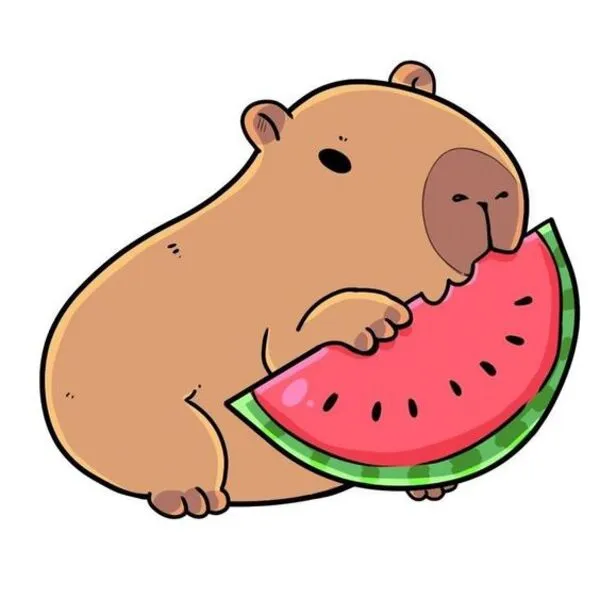 capybara anime ăn dưa hấu 