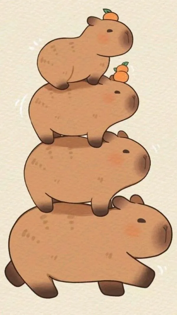 capybara anime hình nền đáng yêu 