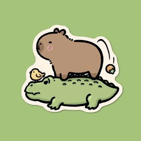 capybara anime với chú cá xấu