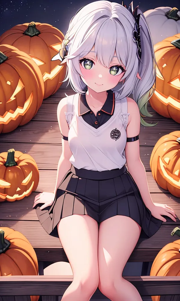 Halloween anime áo trắng