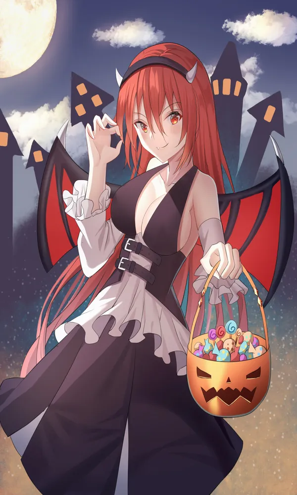 Halloween anime cầm kẹo