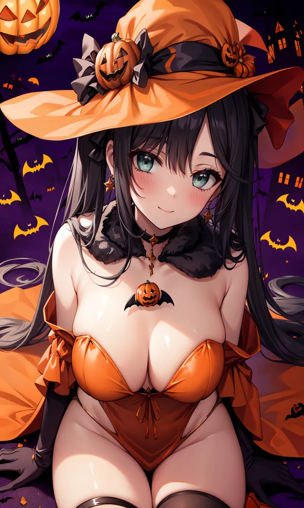 halloween anime đội mũ cam