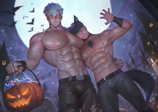 hình ảnh anime nam 3d đam mỹ halloween