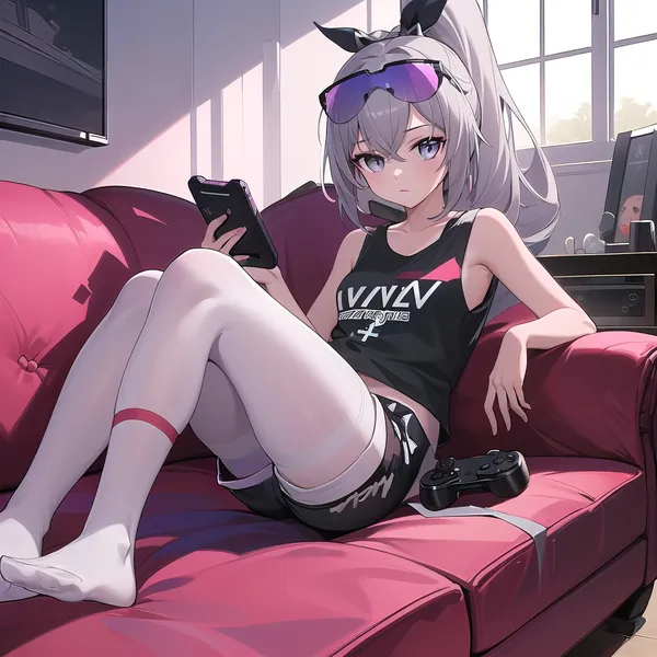 hình ảnh anime ngầu cute ngồi ghế sofa