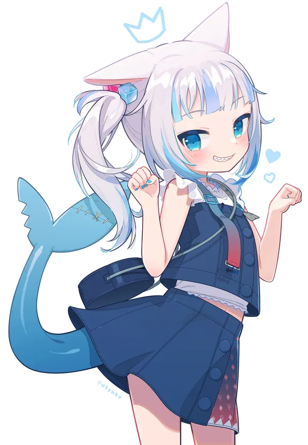 hình ảnh cá mập cute anime nhảy múa