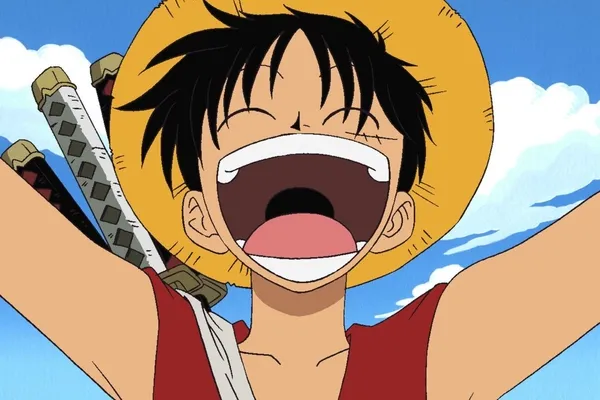 luffy one piece anime đang hét 