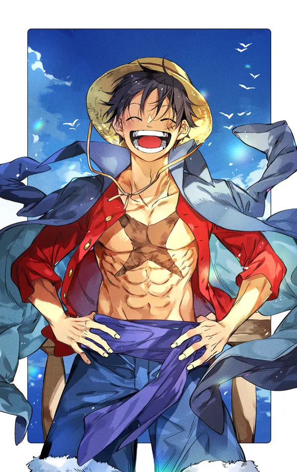 luffy one piece anime ngầu dũng cảm 