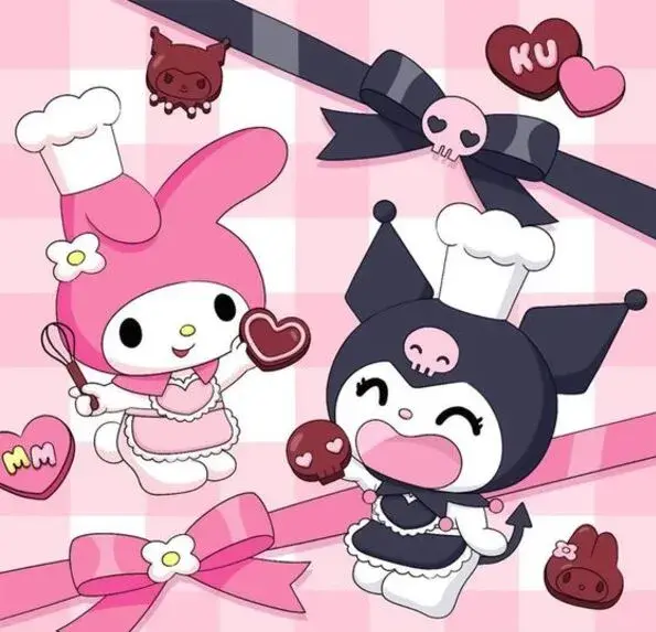 melody anime và kuromi làm bánh