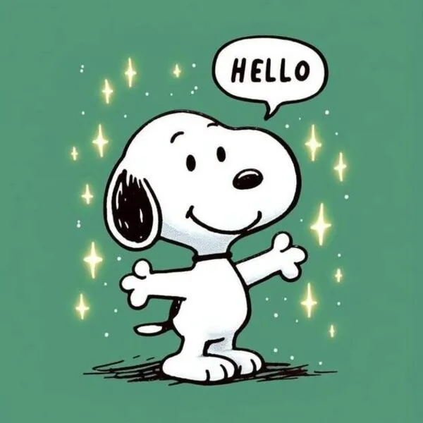 peanut snoopy hello