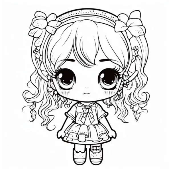 tranh tô màu anime chibi dễ thương nhất 