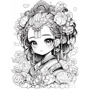 tranh tô màu anime cổ trang