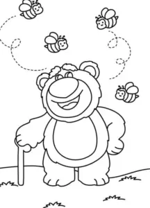 tranh tô màu gấu dâu