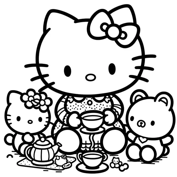 hello kitty tranh tô màu đáng yêu 