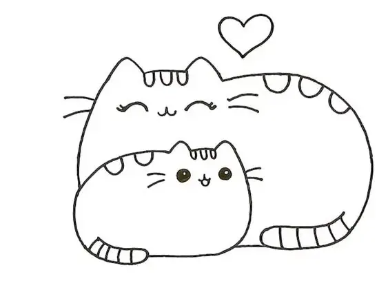 tranh tô màu mèo pusheen cute đẹp