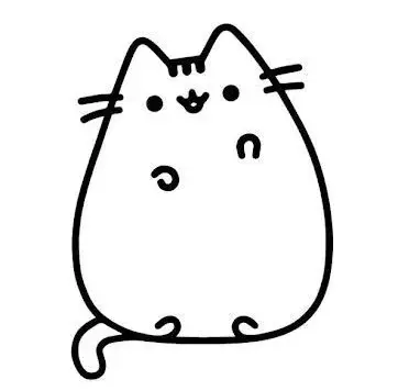 tranh tô màu mèo pusheen đoan giản 