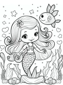 tranh tô màu nàng tiên cá