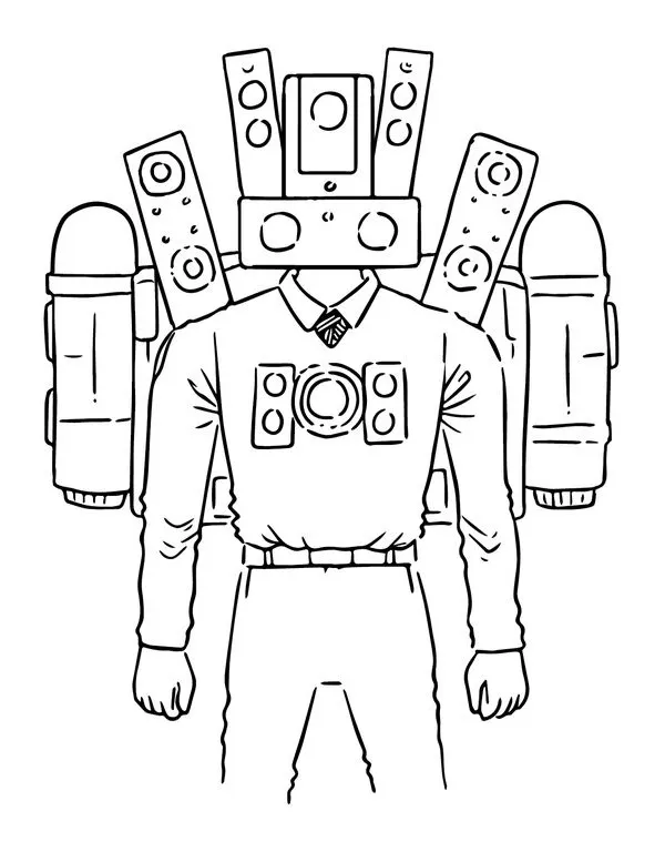 Tranh tô màu Speakerman hai tay nắm đấm