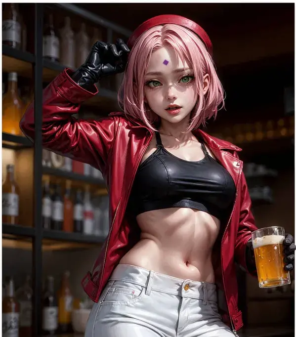 Sakura Haruno áo dây đen