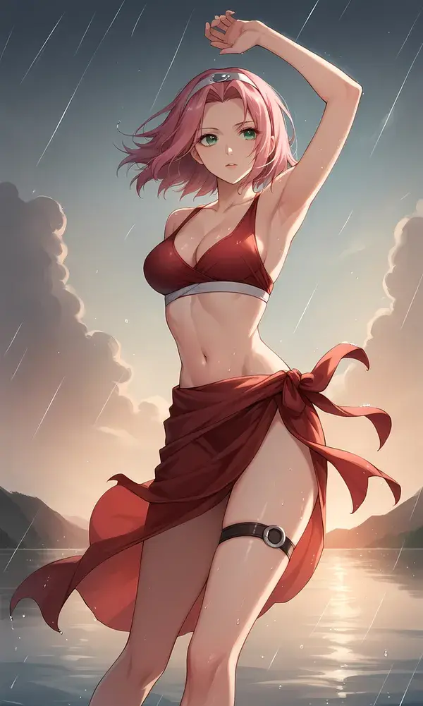 Sakura Haruno bikini đỏ