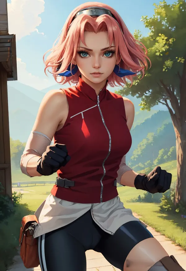 Sakura Haruno chạy bộ