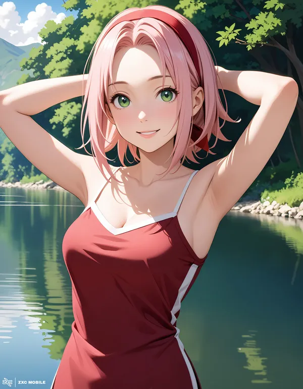 Sakura Haruno đưa tay lên cao