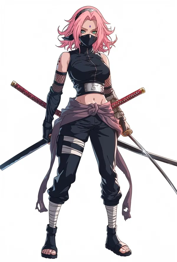 Sakura Haruno mặc áo đen ngầu