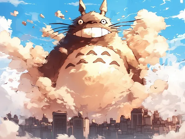 ảnh totoro hóa thân thành đám mây 