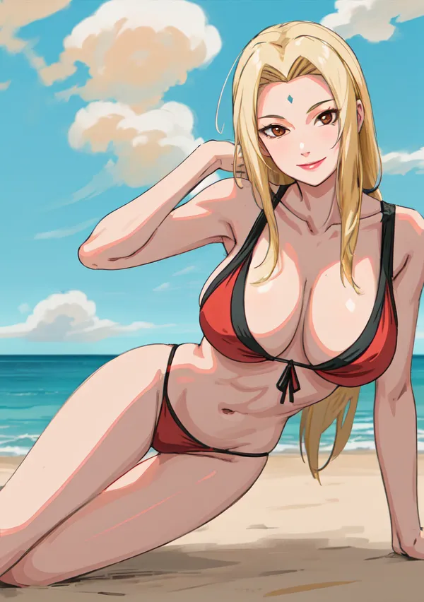 ảnh Tsunade bikini đỏ