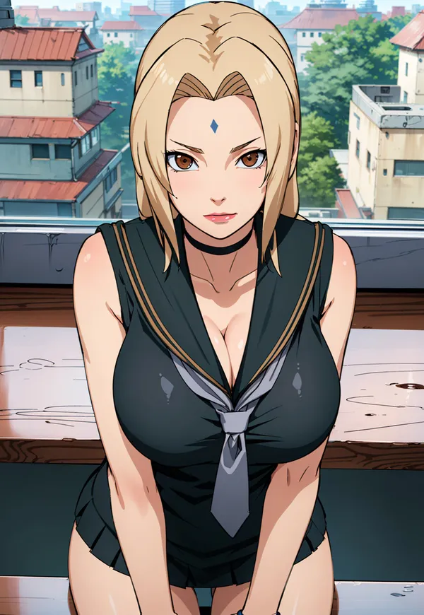 ảnh Tsunade trên ban công