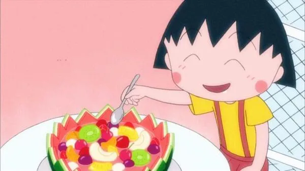 chibi maruko-chan ăn bánh 