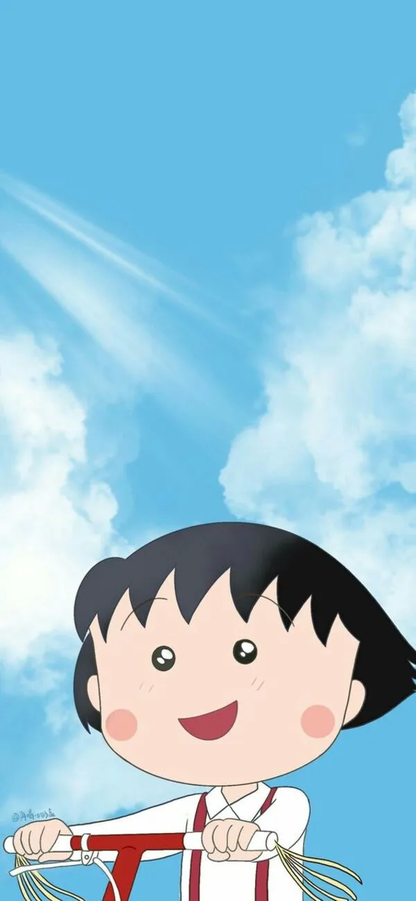 chibi maruko-chan đi xe đạp