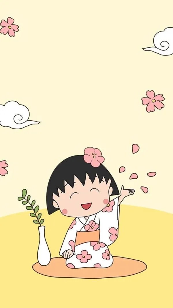 chibi maruko-chan mặc kimono 